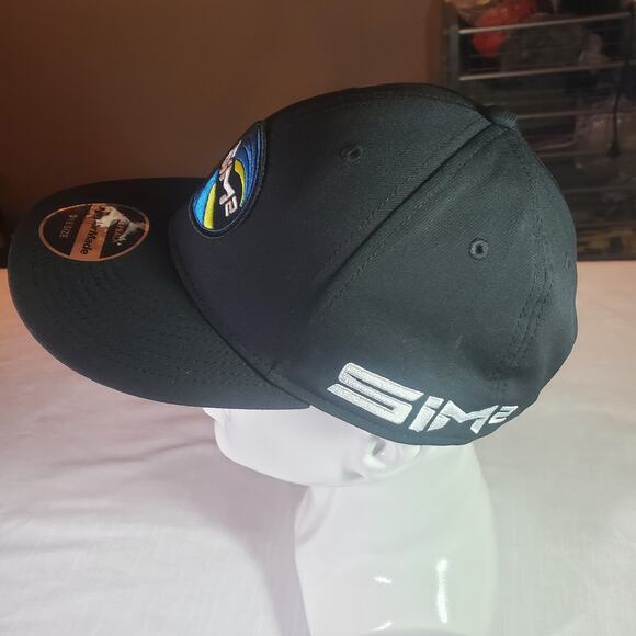 TaylorMade Black SIM2 Tour Issue Snapback Hat New W/Tags - Picture 5 of 7